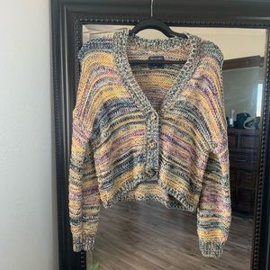 Abercrombie Marbled Knit Cropped Cardigan